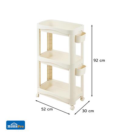 ชั้นพลาสติก 3 ชั้นพร้อมล้อ STACKO DREMI 52x30x92 ซม. สีขาว_3