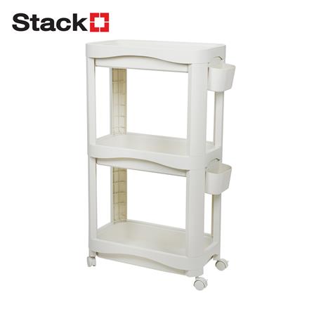 ชั้นพลาสติก 3 ชั้นพร้อมล้อ STACKO DREMI 52x30x92 ซม. สีขาว_1