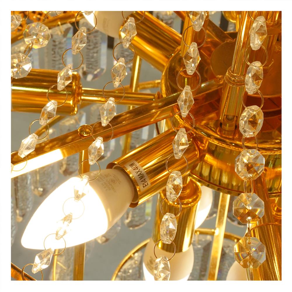 ไฟช่อ CARINI KM5202-600H สีทอง/ใส 16 หัว