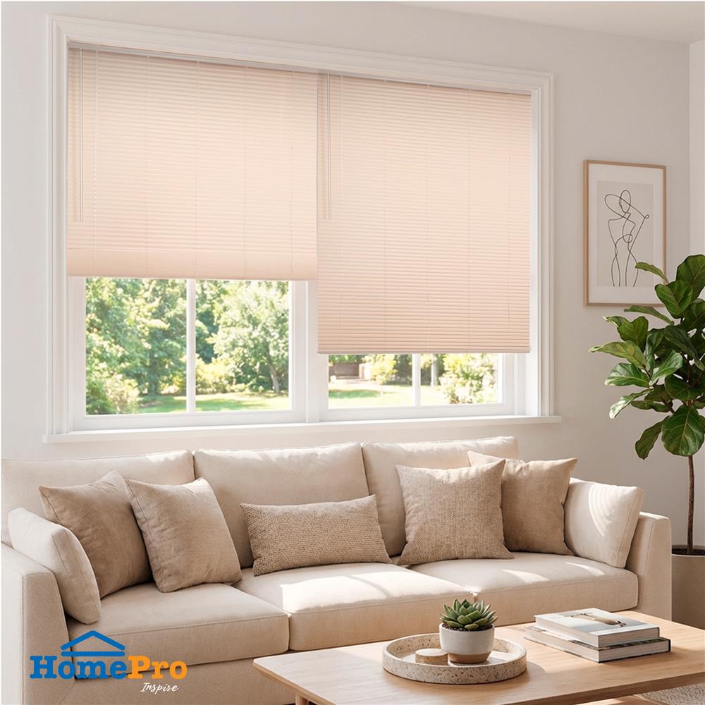 มู่ลี่ไวนิล HOME LIVING STYLE CORDLESS 120x160 ซม. สีครีม