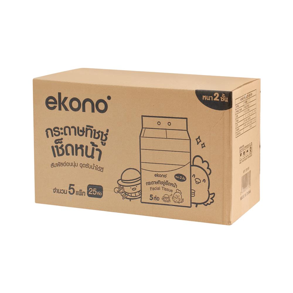 กระดาษเช็ดหน้า EKONO 60 แผ่น 25 ห่อ/1ลัง (ขายยกลัง)
