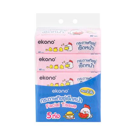 กระดาษเช็ดหน้า EKONO 60 แผ่น 25 ห่อ/1ลัง (ขายยกลัง)_2