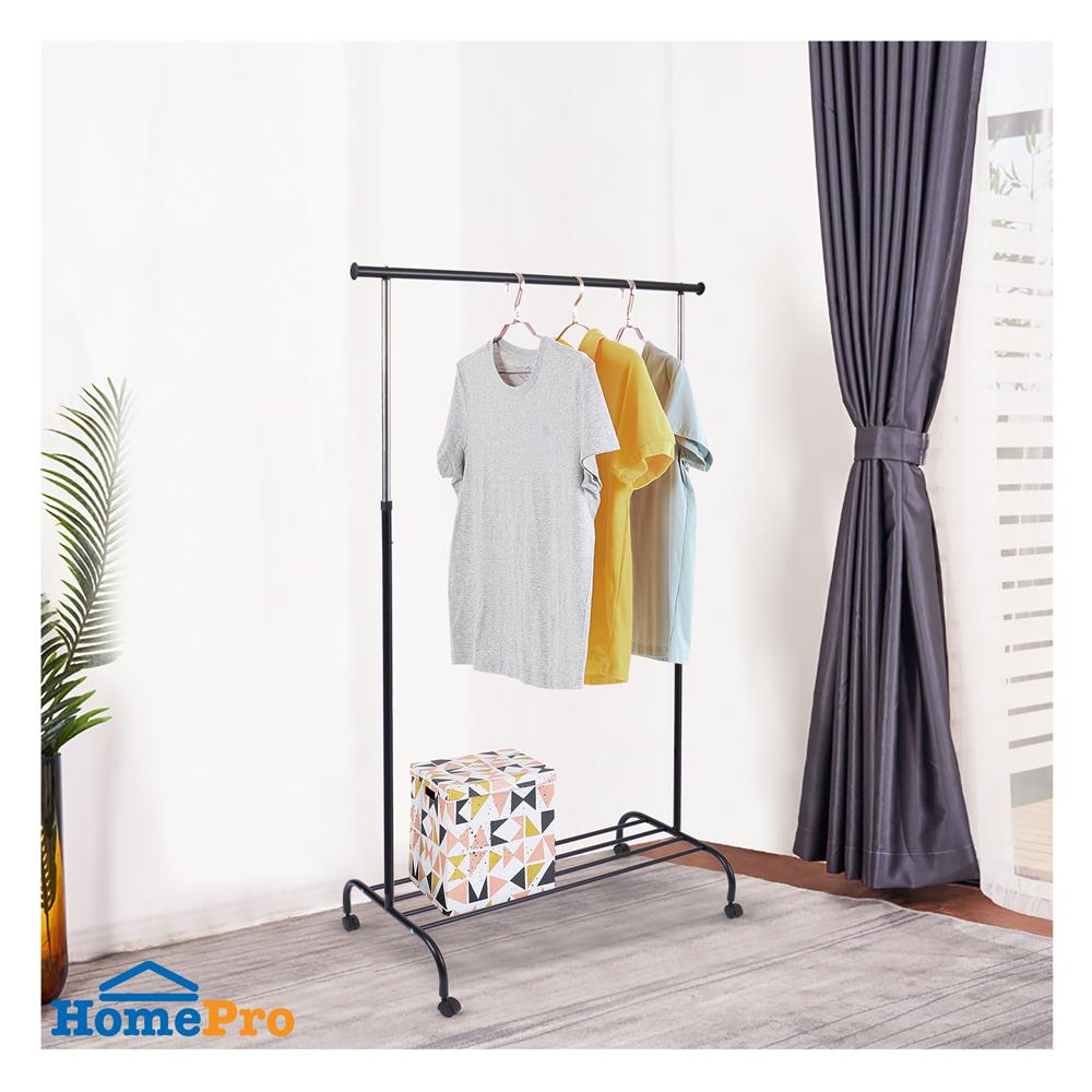 ราวแขวนผ้าบาร์เดี่ยวปรับระดับ PLIM GRACE 111x50x175 ซม. สีดำ