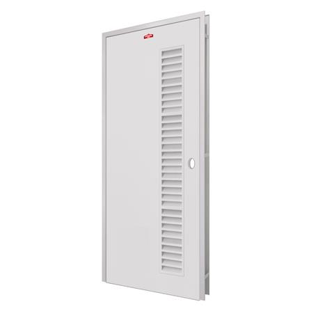 ชุดประตูห้องน้ำอะลูมิเนียม เจาะลูกบิด PROFESSIONAL DOOR AF2LC+ALZ70C เกล็ดสูง 77.6x204.1 ซม.  สีครีม_1