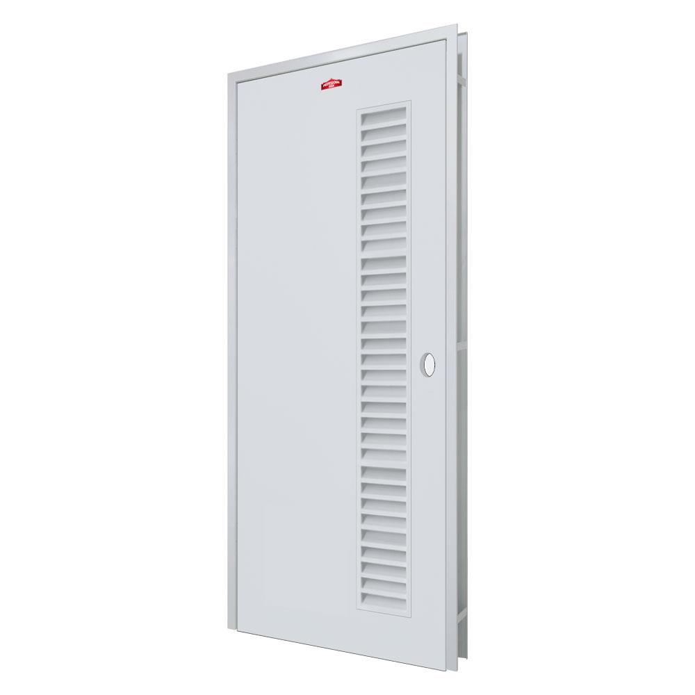 ชุดประตูห้องน้ำอะลูมิเนียม เจาะลูกบิด PROFESSIONAL DOOR AF3RG+ALZ80G เกล็ดสูง 87.6x204.1 ซม. สีเทา