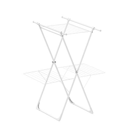 ราวพาดผ้า 2 ชั้นพับได้ PLIM ALBA 120x106x125ซม. สีขาว_2