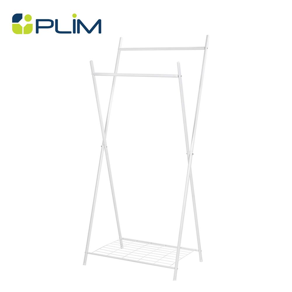 ราวแขวนผ้าขาไขว้พร้อมชั้นวางของ 1 ชั้น 70 ซม. PLIM LINE สีขาว_1