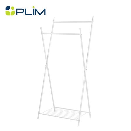 ราวแขวนผ้าขาไขว้พร้อมชั้นวางของ 1 ชั้น 70 ซม. PLIM LINE สีขาว_0
