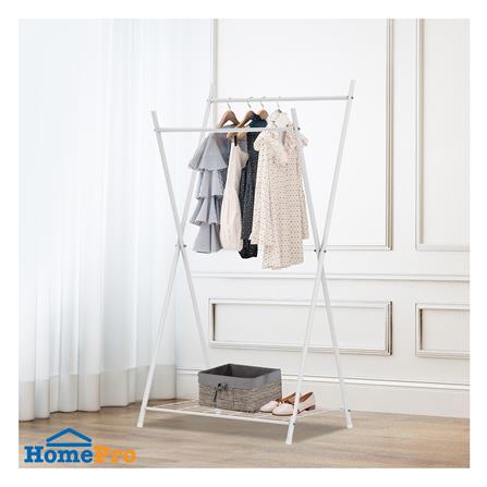 ราวแขวนผ้าขาไขว้พร้อมชั้นวางของ 1 ชั้น 70 ซม. PLIM LINE สีขาว_4