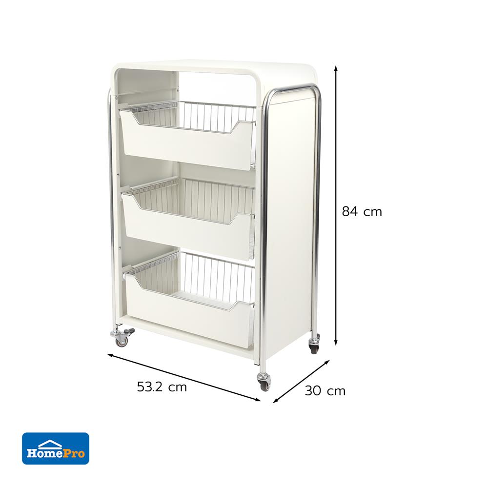 ชั้นวางของ 3 ชั้น มีล้อ KECH RITZY 53.2x30x84 ซม.