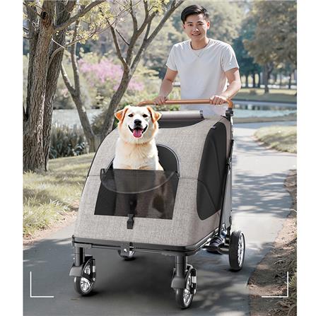 รถเข็นสัตว์เลี้ยง DPETT JERKY สีเทา_5