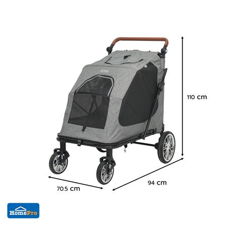 รถเข็นสัตว์เลี้ยง DPETT JERKY สีเทา_8