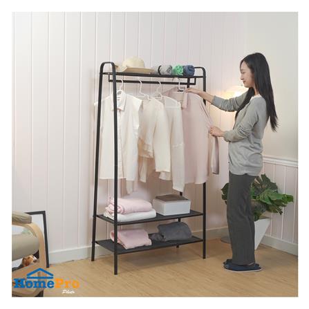 ราวแขวนผ้าและชั้นวางของ 3 ชั้น 85 ซม. PLIM METRO สีดำ_4