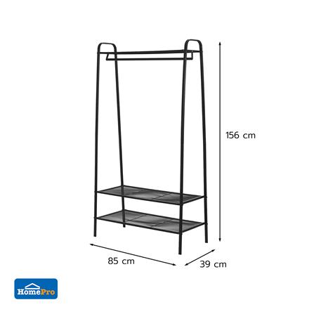 ราวแขวนผ้าและชั้นวางของ 3 ชั้น 85 ซม. PLIM METRO สีดำ_5