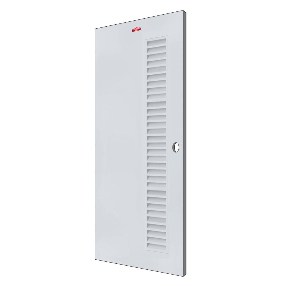 ประตูห้องน้ำอะลูมิเนียม เจาะลูกบิด PROFESSIONAL DOOR ALZ70G เกล็ดสูง 69.2x199.4 ซม. สีเทา