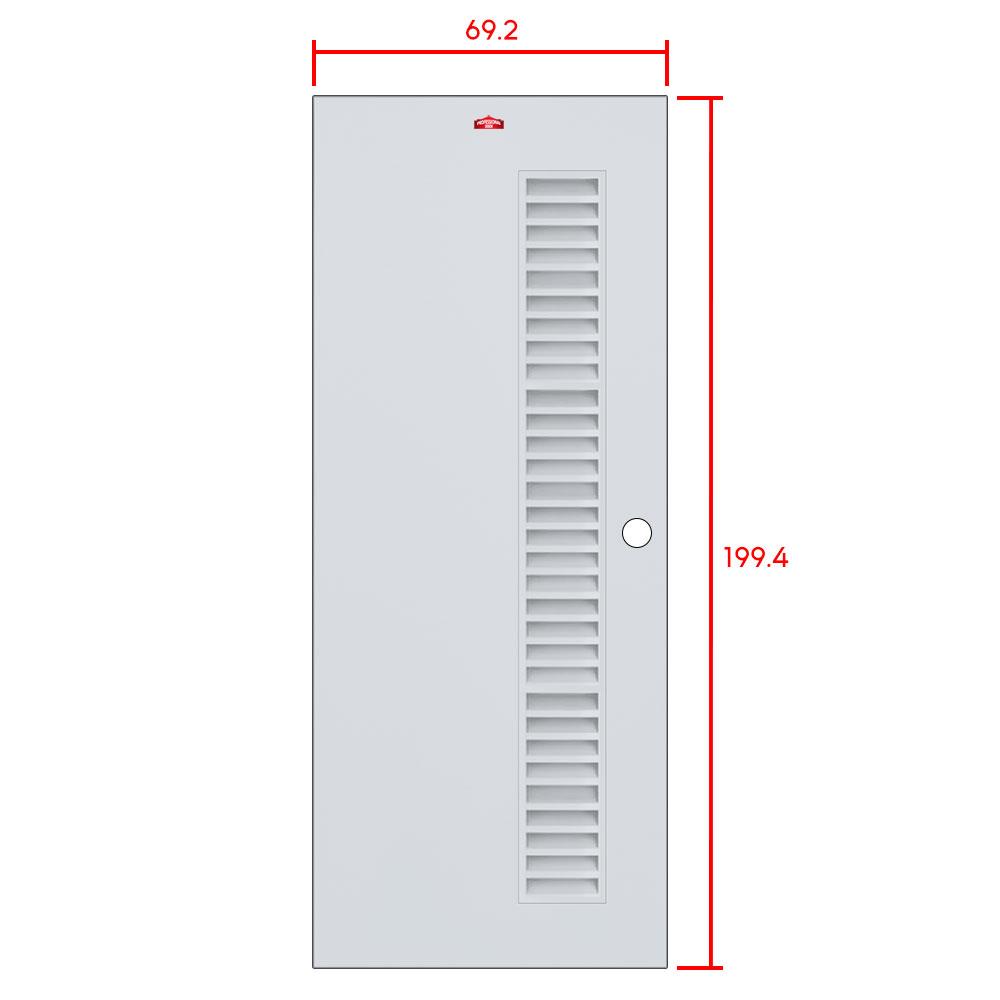 ประตูห้องน้ำอะลูมิเนียม เจาะลูกบิด PROFESSIONAL DOOR ALZ70G เกล็ดสูง 69.2x199.4 ซม. สีเทา