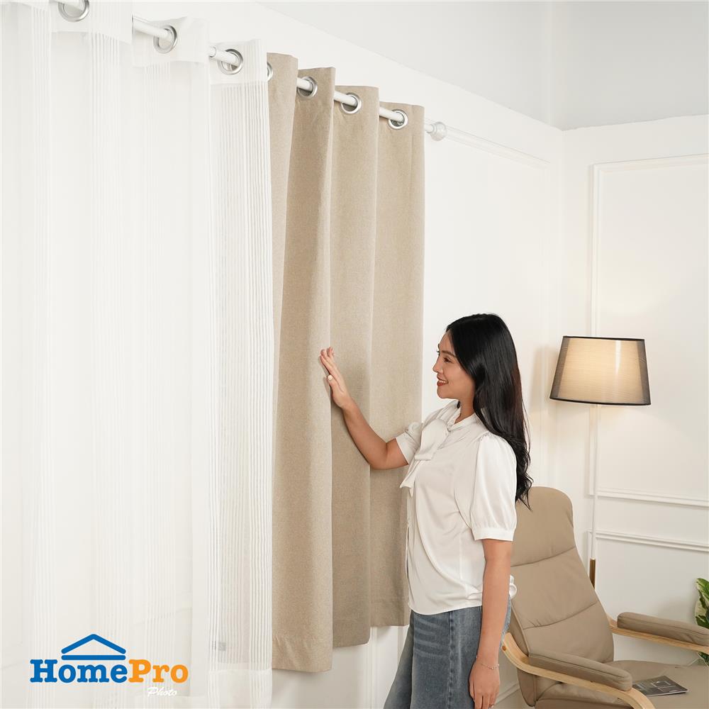 ผ้าม่าน EYELET HOME LIVING STYLE PROMPT UV 135x160 ซม. สีน้ำตาล