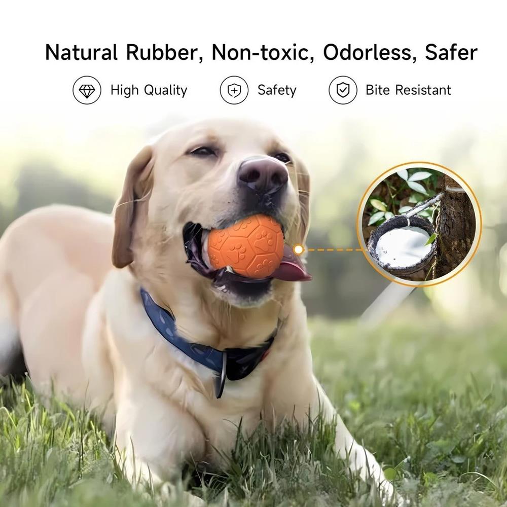 ของเล่นสุนัข MOMOVIDA RUBBER FOOTBALL DT-15L สีส้ม