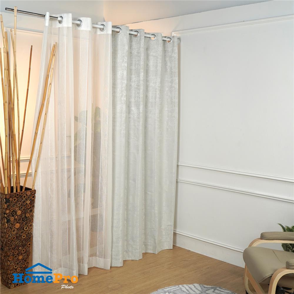 ผ้าม่าน EYELET HOME LIVING STYLE CRUSTAL UV 135x220 ซม. สีครีม