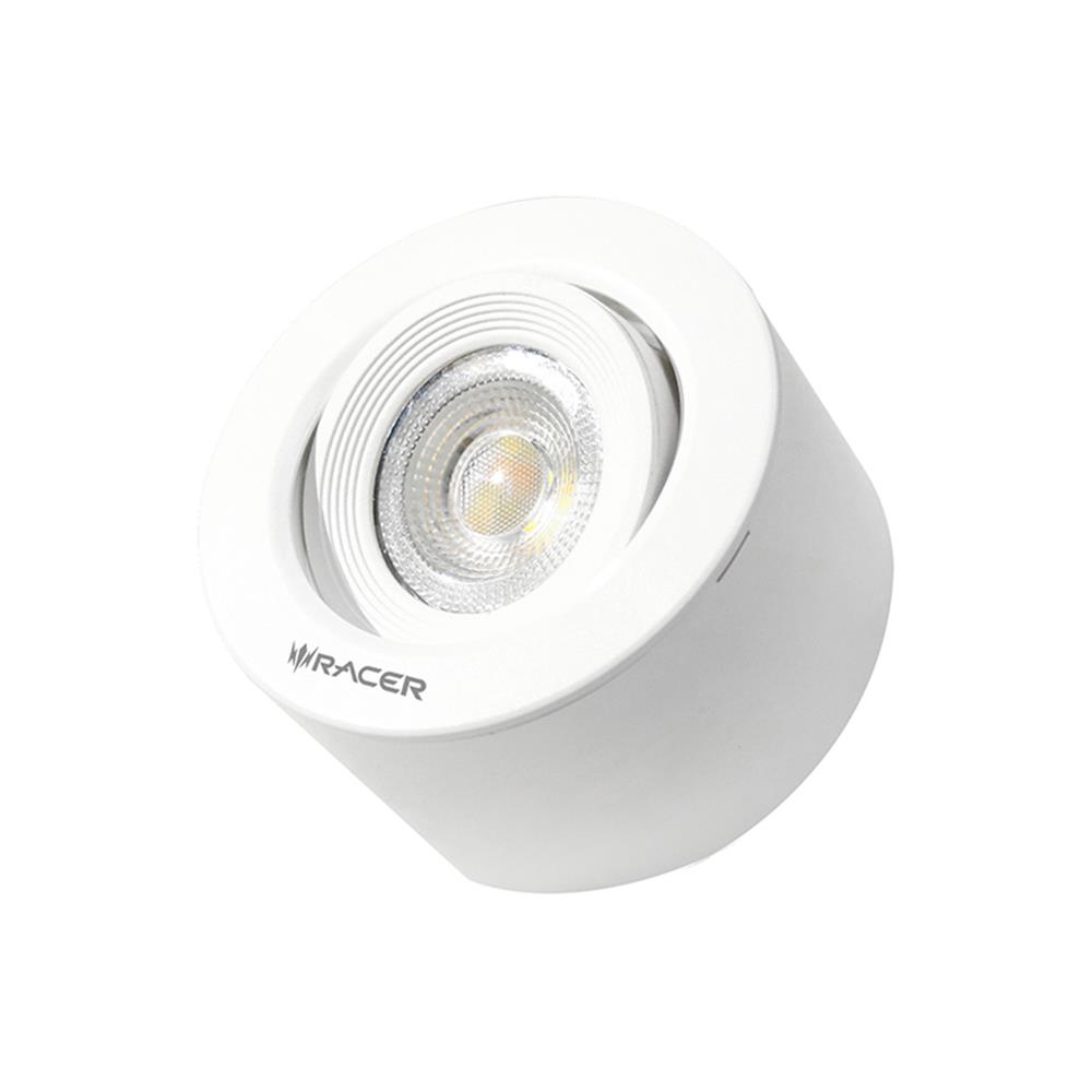 ดาวน์ไลท์ LED RACER ADJUST 7 วัตต์ DAYLIGHT/COOL WHITE/WARM WHITE 4 นิ้ว สีขาว กลม