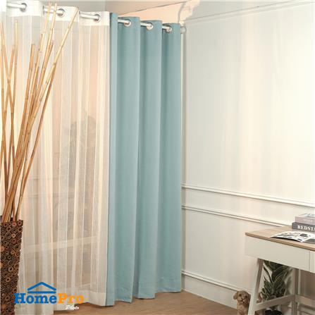 ผ้าม่าน EYELET HOME LIVING STYLE STICK UV 135x220 ซม. สีฟ้า_5