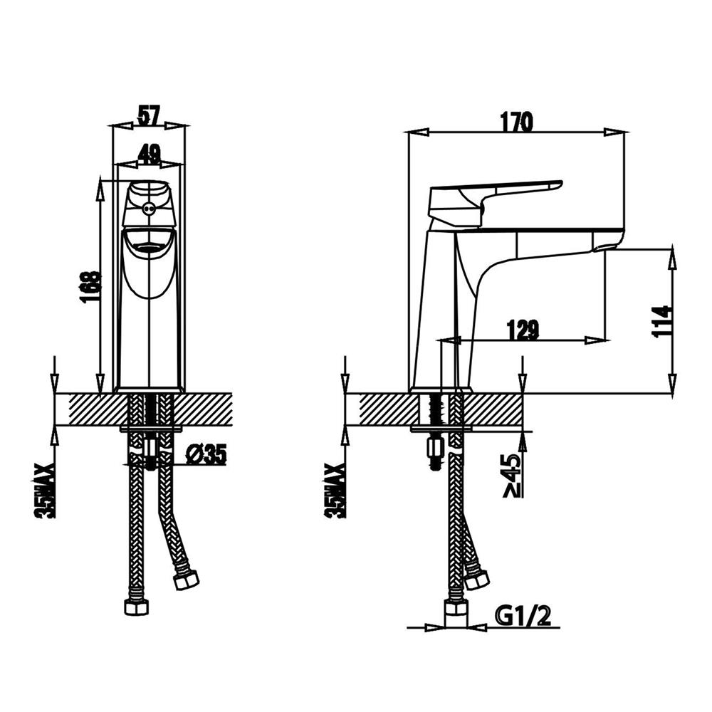 ก๊อกอ่างล้างหน้าผสม COTTO CT2341ABGR