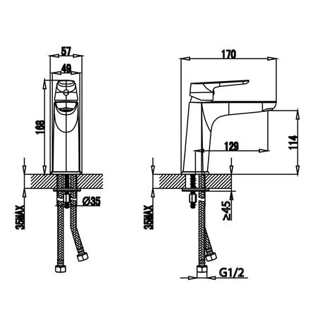 ก๊อกอ่างล้างหน้าผสม COTTO CT2341ABGR_3