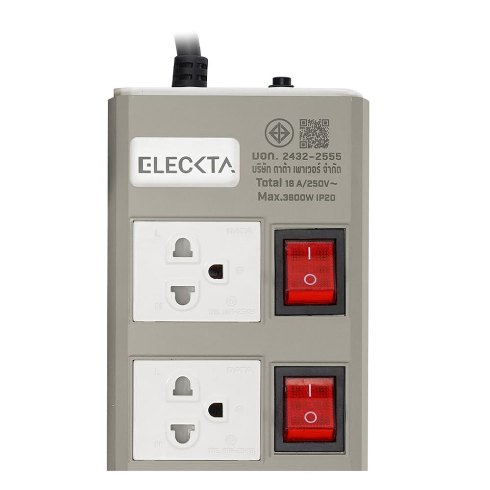 รางปลั๊กไฟ 3 ช่อง 4 สวิตช์ 1 USB-A 1 TYPE-C ELECKTA ETDU4264BE 16 แอมป์ 3 ม. สีเบจ