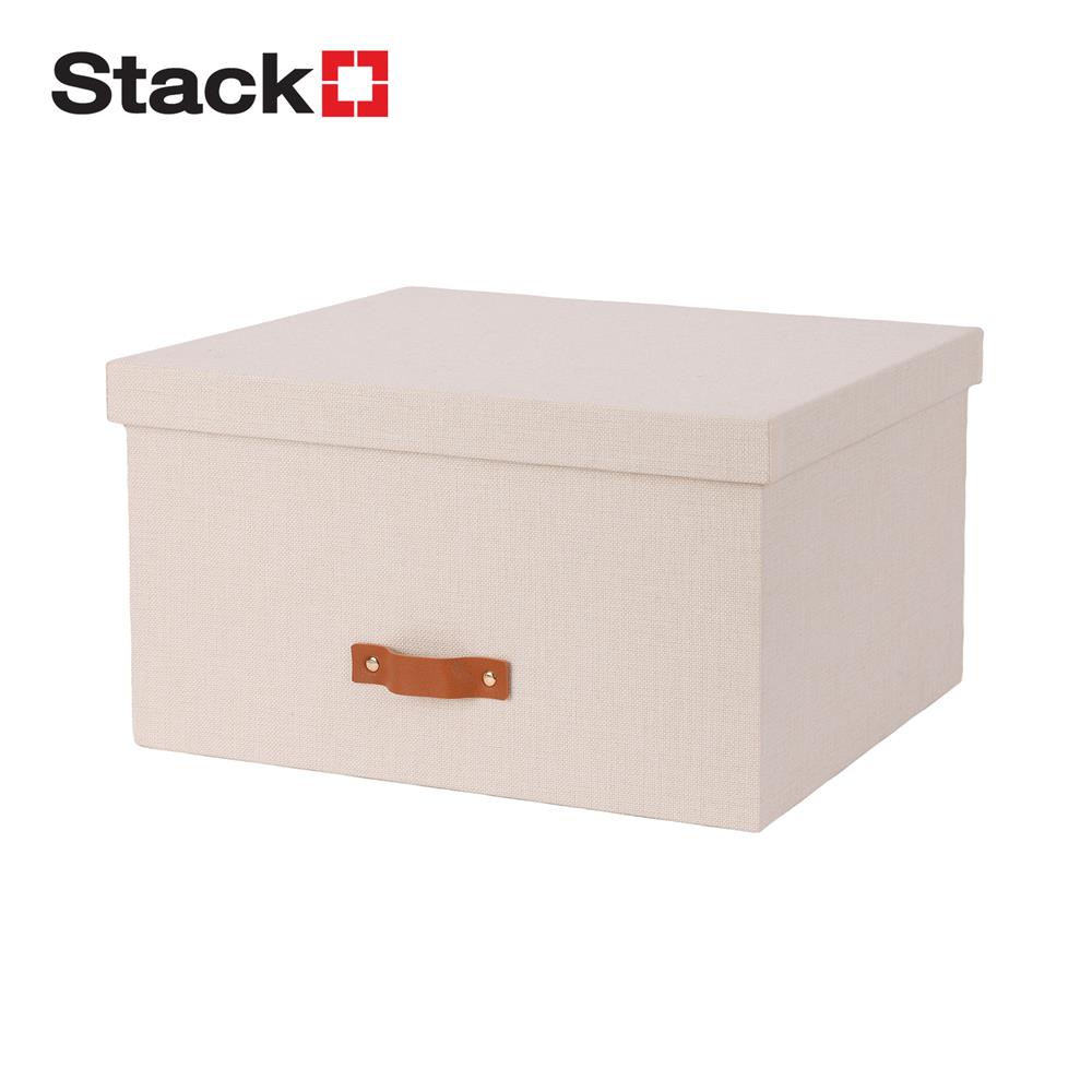 กล่องผ้ามีฝา STACKO COZY 38x30.5x20.5 ซม. สีเบจ