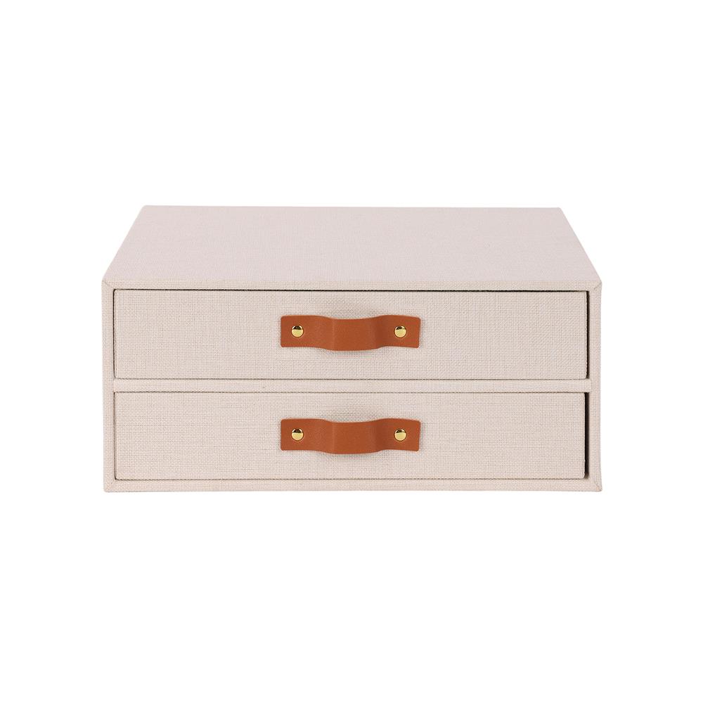 กล่องผ้า 2 ชั้น STACKO COZY 33x25.5x14.2 ซม. สีเบจ