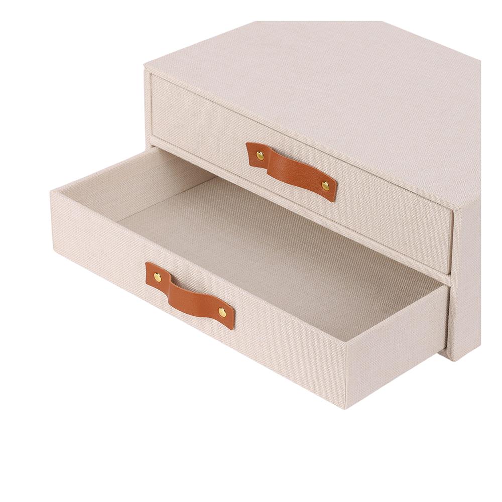 กล่องผ้า 2 ชั้น STACKO COZY 33x25.5x14.2 ซม. สีเบจ