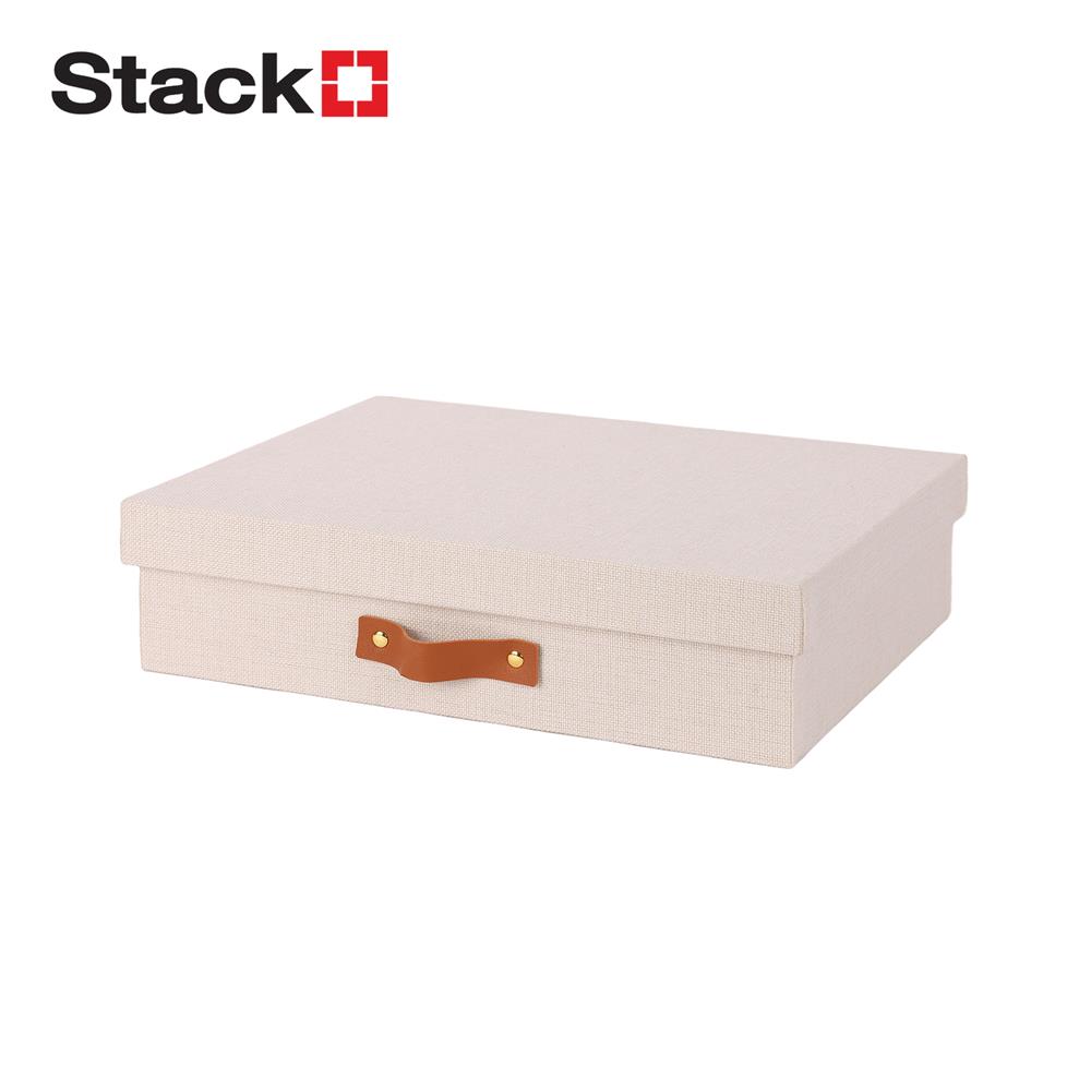 กล่องผ้า 1 ชั้น STACKO COZY 33x25.5x8.5 ซม. สีเบจ