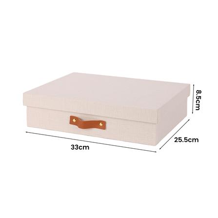 กล่องผ้า 1 ชั้น STACKO COZY 33x25.5x8.5 ซม. สีเบจ_4