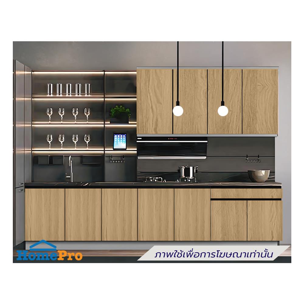 ตู้ตั้งพื้นท็อปซิงค์+ถังขยะ TSS B SANKI THE KITCHEN PRO 101.5 ซม. สีคาปูชิโน