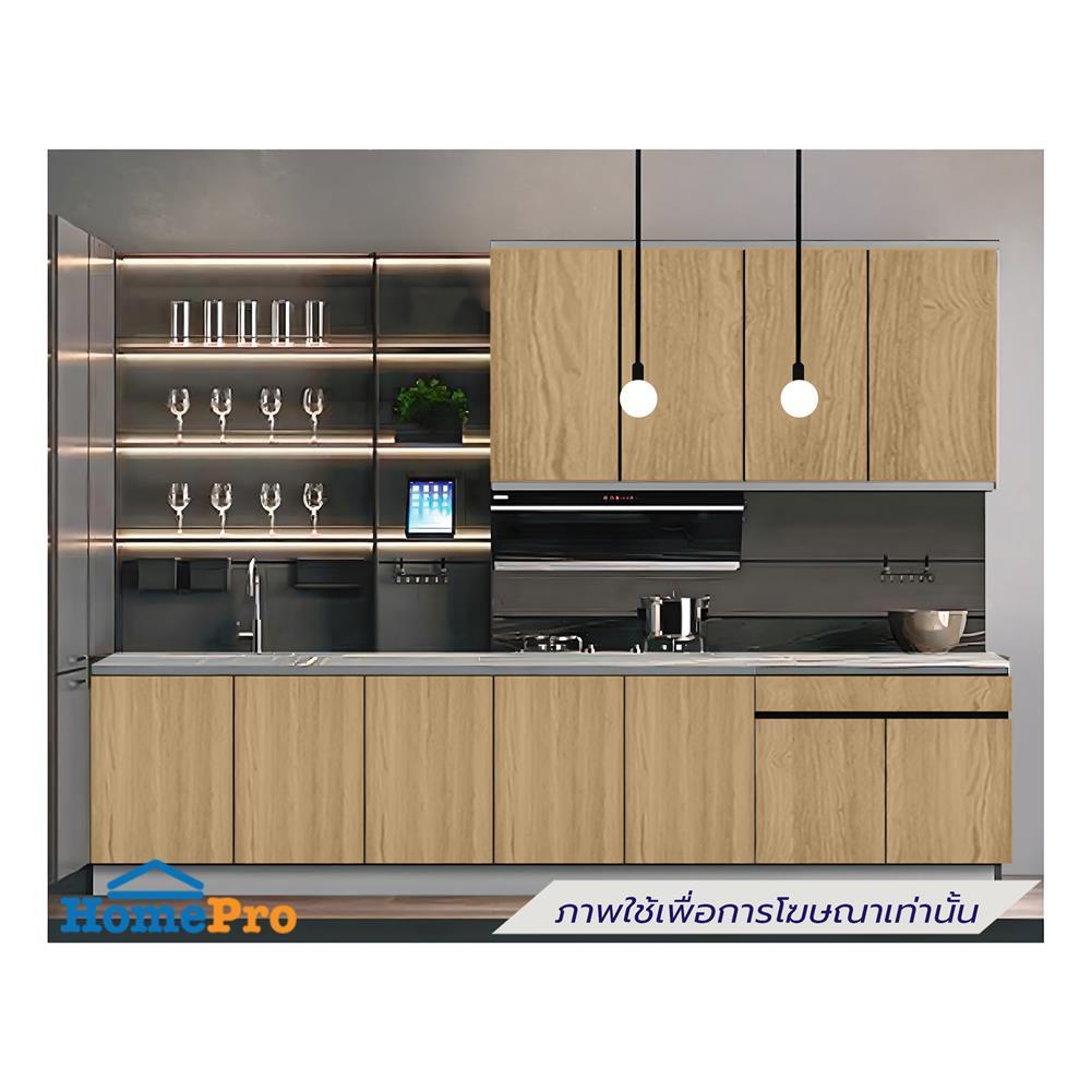 ตู้ตั้งพื้นท็อปซิงค์+ถังขยะ TSS W SANKI THE KITCHEN PRO 101.5 ซม. สีคาปูชิโน