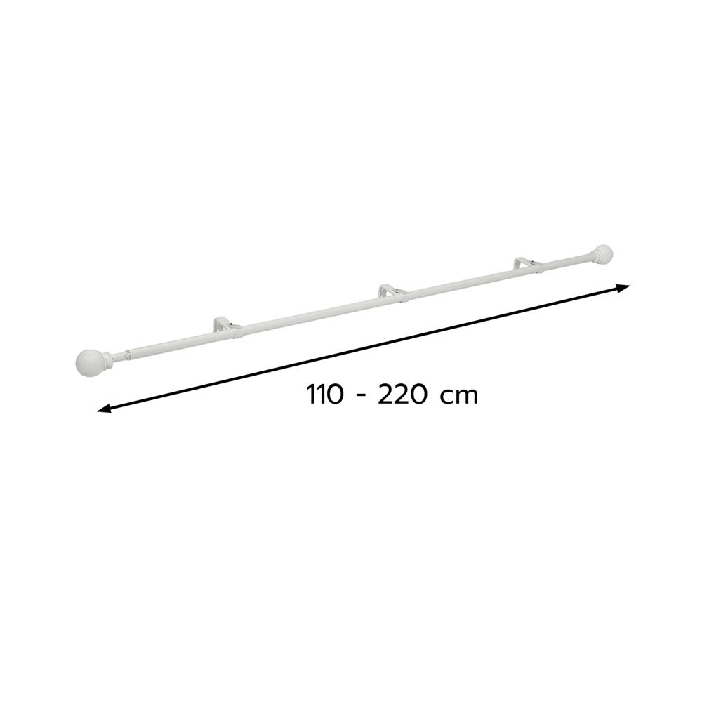 รางเหล็กยืดหด HOME LIVING STYLE BALLOON 110-210 ซม. สีขาว