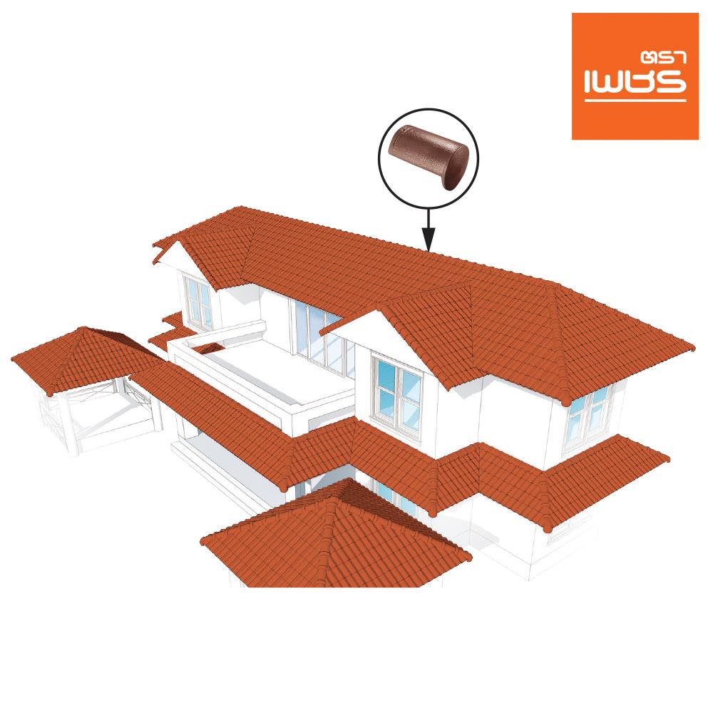 ครอบปิดจั่ว ตราเพชร CT เวนิส 32.50x21.10 ซม. สีน้ำตาลกอนโดล่า