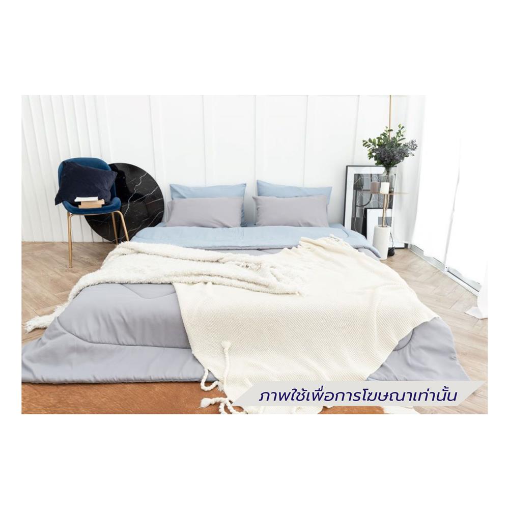 ชุดผ้าปูที่นอน 6 ฟุต (ชุด 6 ชิ้น) SANTA BEDDING สี LIGHT BLUE/LITGT GREY