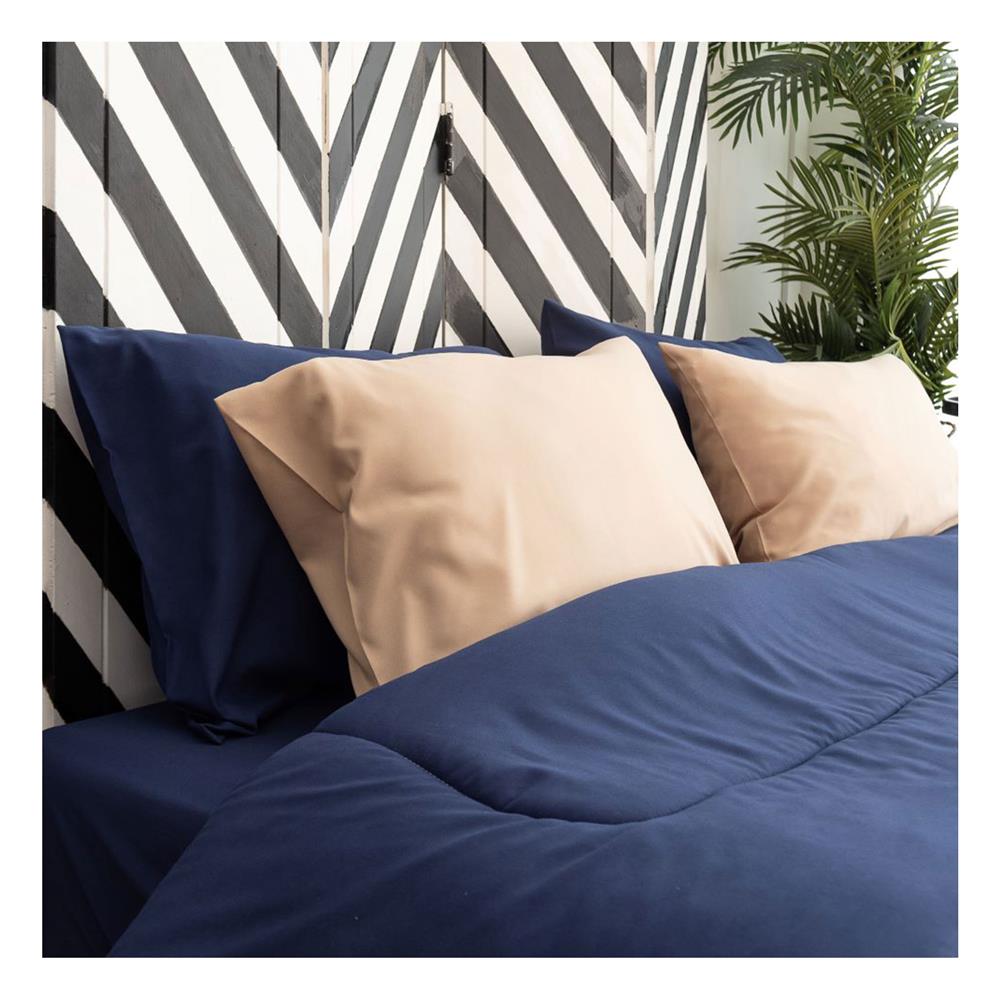 ชุดผ้าปูที่นอน 5 ฟุต (ชุด 6 ชิ้น) SANTA BEDDING สี NAVY BLUE/BROWN