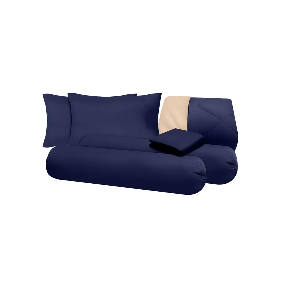 ชุดผ้าปูที่นอน 5 ฟุต (ชุด 6 ชิ้น) SANTA BEDDING สี NAVY BLUE/BROWN