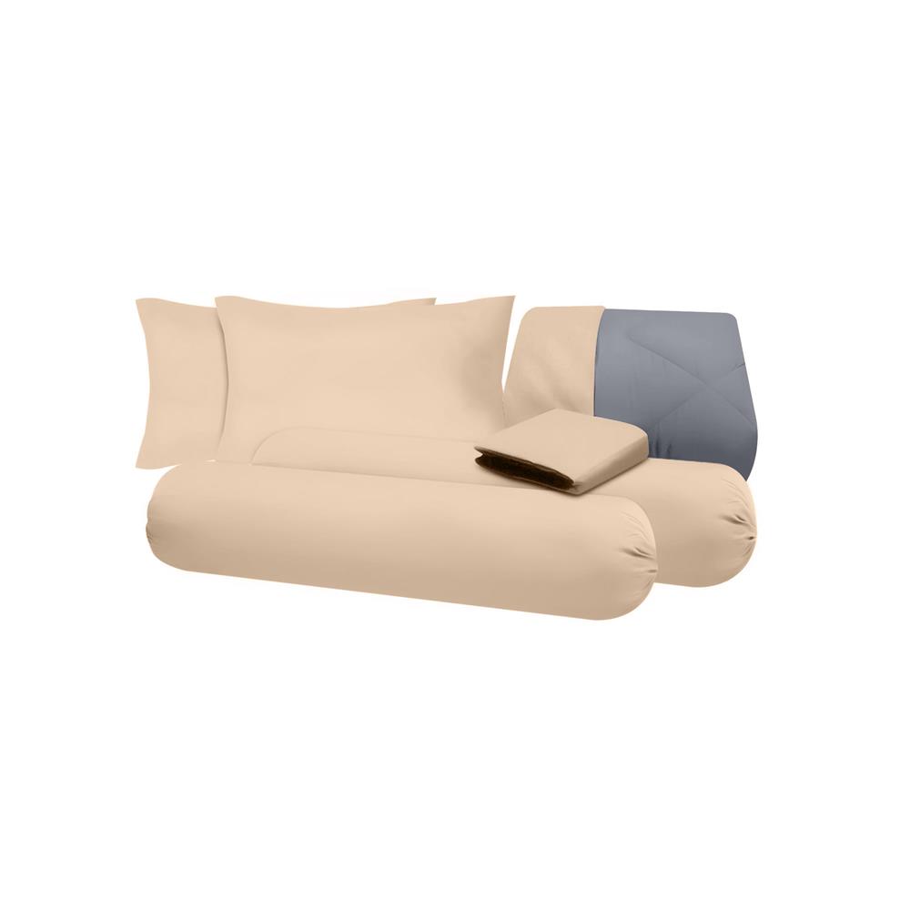 ชุดผ้าปูที่นอน 5 ฟุต (ชุด 6 ชิ้น) SANTA BEDDING สี BROWN/GREY