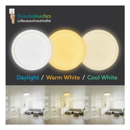 ไฟเพดาน LED LAMPTAN CRYSTAL GOLD 50 วัตต์ DAYLIGHT/COOL WHITE/WARM WHITE 19 นิ้ว_5