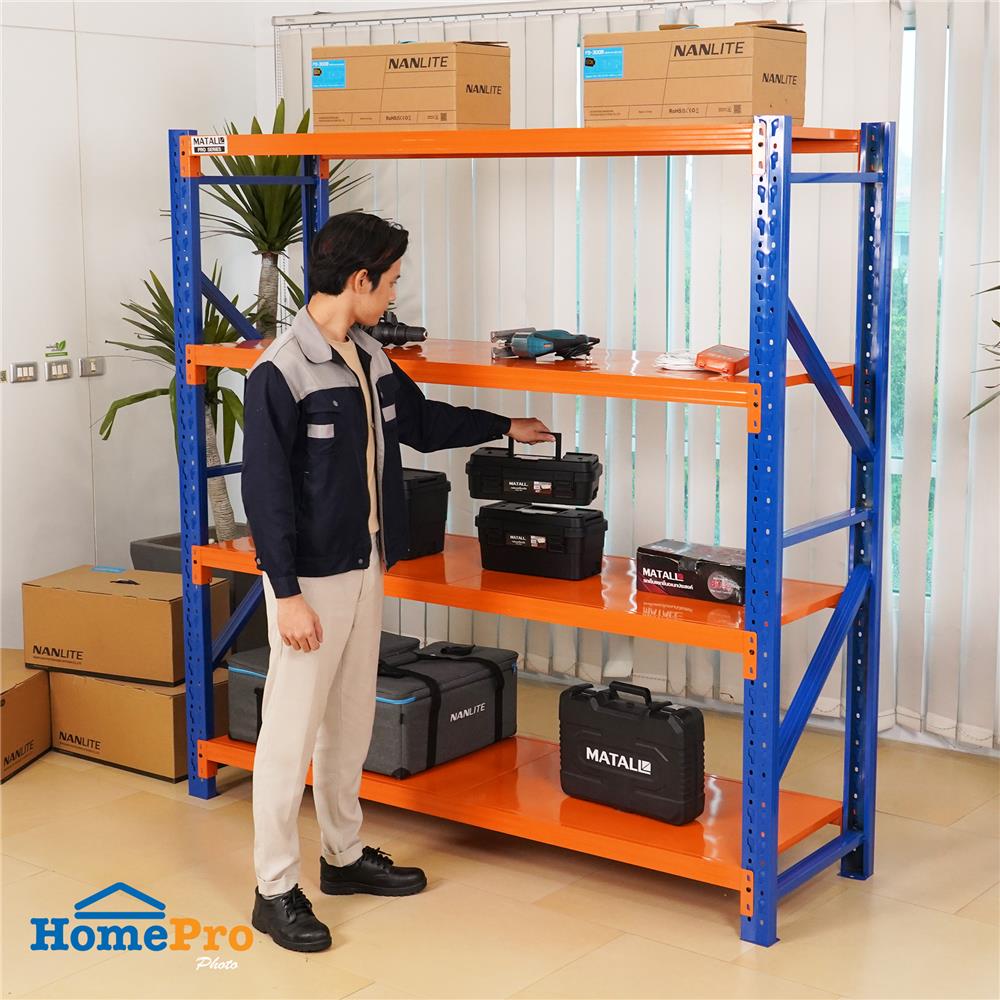 ชั้นเหล็ก 4 ชั้น MATALL PRO 200x200x60 ซม. สีส้ม/น้ำเงิน