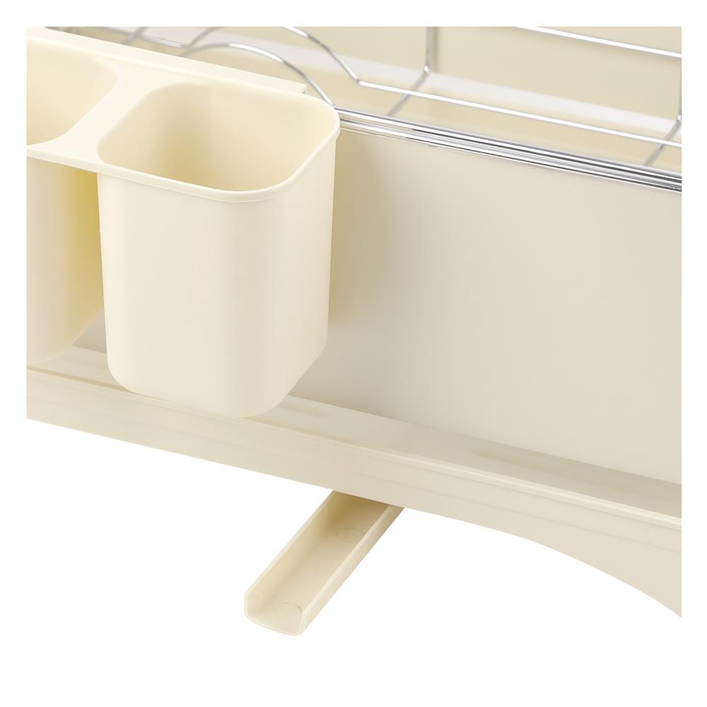 ชั้นคว่ำจานเหล็กพ่นสี หูจับไม้ KECH HANA สีครีม