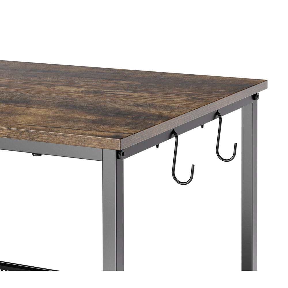ชั้นวางของเหล็ก 3 ชั้น พร้อม TOP ไม้ มีล้อ STACKO RUSTIC 60x40x81.2 ซม. สีดำ