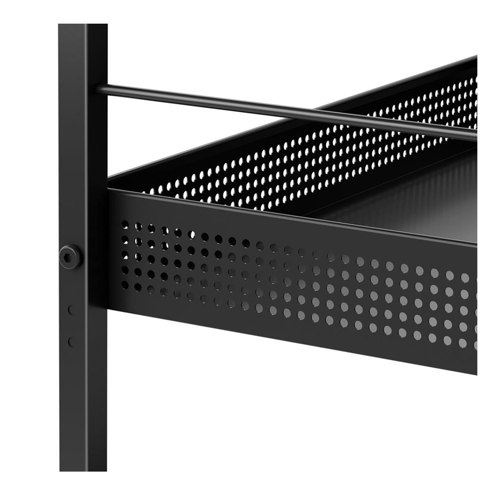 ชั้นวางของเหล็ก 4 ชั้น พร้อม TOP ไม้ มีล้อ STACKO RUSTIC 60x40x115 ซม. สีดำ