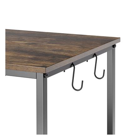 ชั้นวางของเหล็ก 4 ชั้น พร้อม TOP ไม้ มีล้อ STACKO RUSTIC 60x40x115 ซม. สีดำ_2