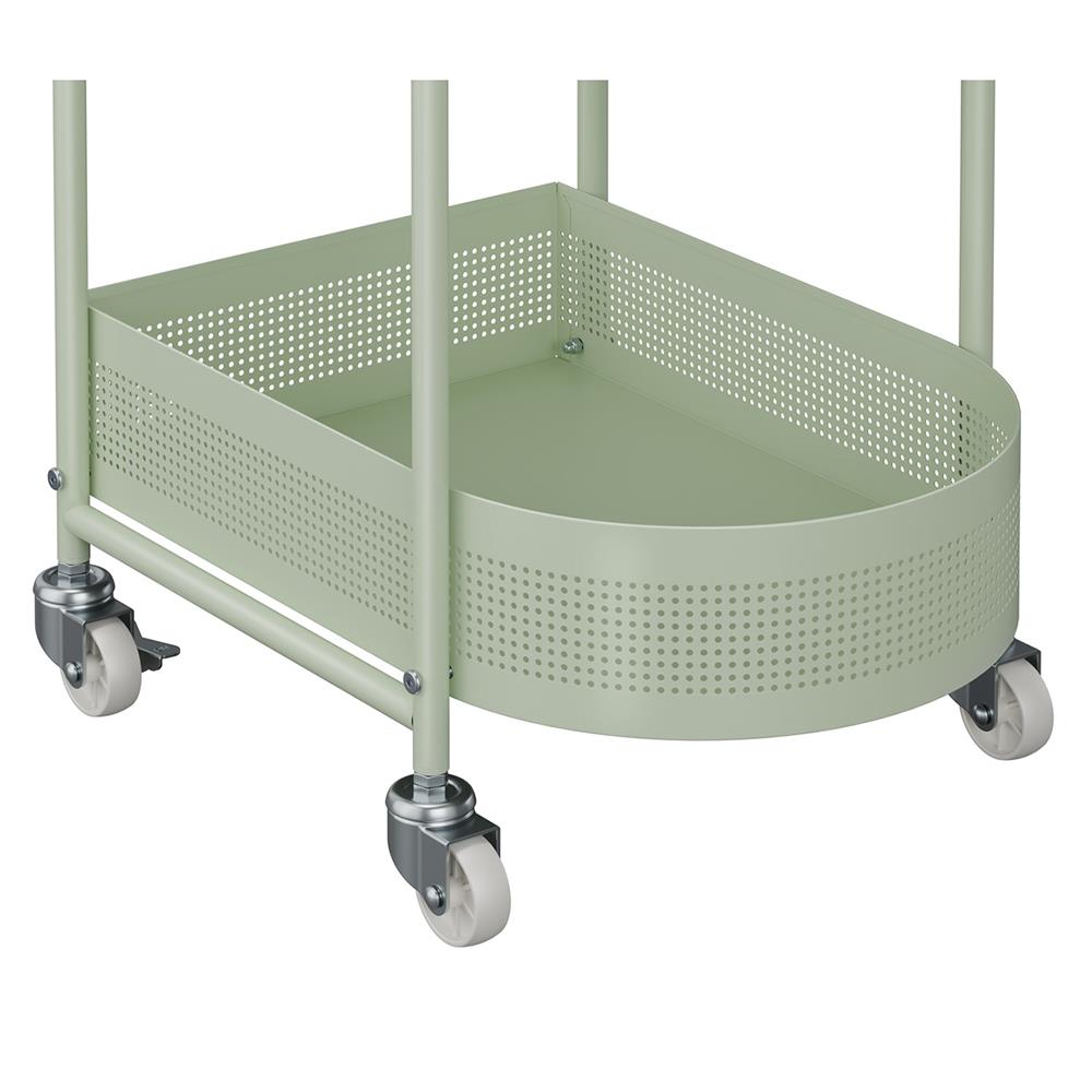 ชั้นวางของ 3 ชั้น มีล้อ STACKO DORU 48x35x81.5 ซม. สีเขียว