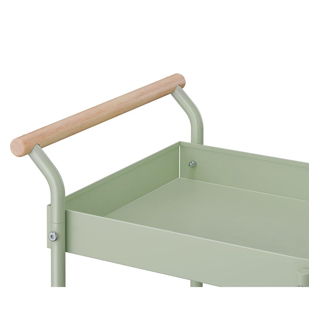 ชั้นวางของ 2 ชั้น มีล้อ STACKO DORU 48x35x55 ซม. สีเขียว