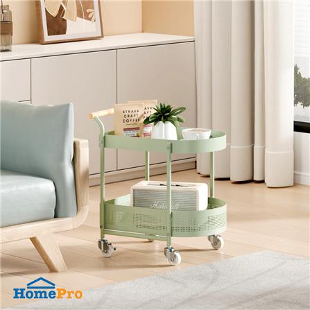 ชั้นวางของ 2 ชั้น มีล้อ STACKO DORU 48x35x55 ซม. สีเขียว_5
